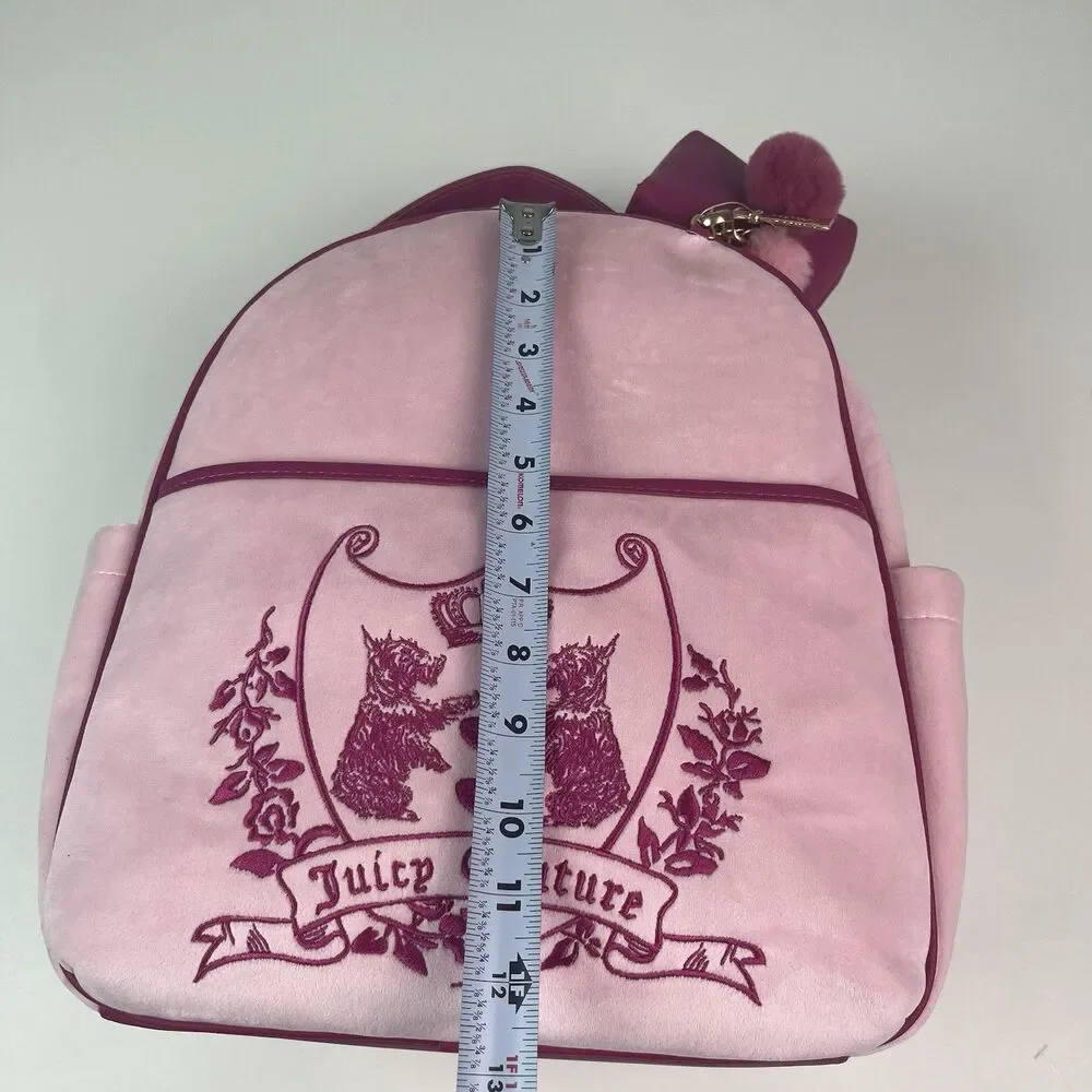 Juicy Couture New Love Chapter Backpack Wristlet Wallet Scottie Dog Charm Velvet